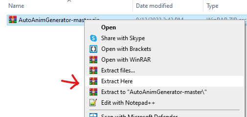 Extract the files if desired